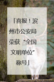 喜报！滨州市公安局荣获“全国文明单位”称号