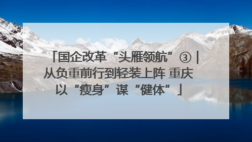 国企改革“头雁领航”③｜从负重前行到轻装上阵 重庆以“瘦身”谋“健体”
