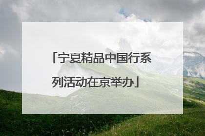 宁夏精品中国行系列活动在京举办