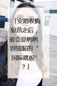 安踏收购狼爪之后，谁会是鸭鸭羽绒服的“国际跳板”？