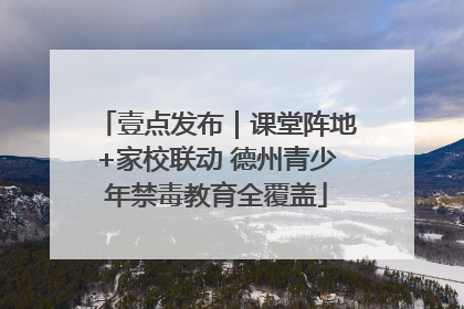 壹点发布｜课堂阵地+家校联动 德州青少年禁毒教育全覆盖