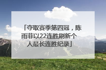 夺取赛季第四冠，陈雨菲以22连胜刷新个人最长连胜纪录