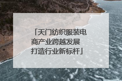 天门纺织服装电商产业跨越发展 打造行业新标杆