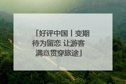 好评中国丨变期待为留恋 让游客满意贯穿旅途