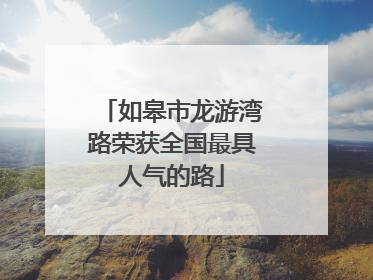 如皋市龙游湾路荣获全国最具人气的路