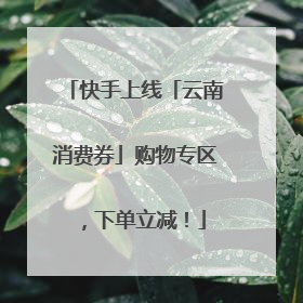 快手上线「云南消费券」购物专区，下单立减！