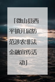微山县西平镇开展防范涉农非法金融宣传活动
