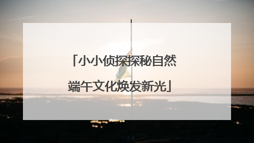 小小侦探探秘自然 端午文化焕发新光