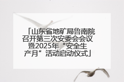 山东省地矿局鲁南院召开第三次安委会会议暨2025年“安全生产月”活动启动仪式