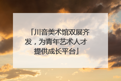川音美术馆双展齐发，为青年艺术人才提供成长平台