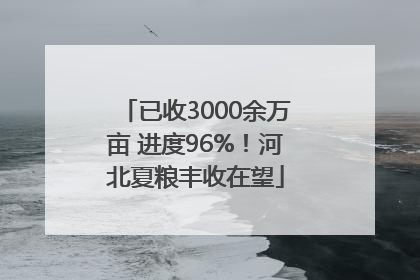 已收3000余万亩 进度96%！河北夏粮丰收在望