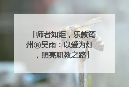 师者如炬，乐教筠州⑧吴雨：以爱为灯，照亮职教之路