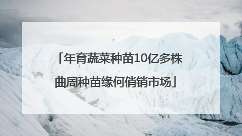 年育蔬菜种苗10亿多株 曲周种苗缘何俏销市场