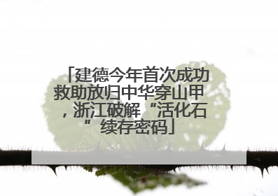建德今年首次成功救助放归中华穿山甲，浙江破解“活化石”续存密码