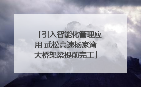 引入智能化管理应用 武松高速杨家湾大桥架梁提前完工