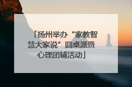 扬州举办“家教智慧大家说”圆桌派暨心理团辅活动