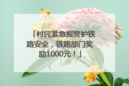 村民紧急报警护铁路安全，铁路部门奖励1000元！