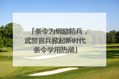 条令为纲励精兵，武警官兵掀起新时代条令学用热潮