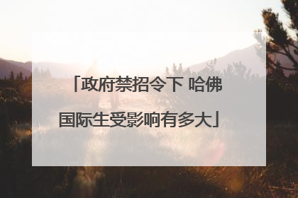 政府禁招令下 哈佛国际生受影响有多大