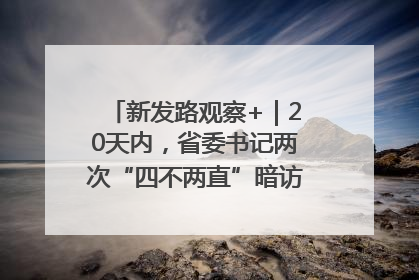 新发路观察+｜20天内，省委书记两次“四不两直”暗访，有何深意？