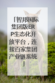 智邦国际集团版ERP生态化开放平台，连接百家集团产业链系统