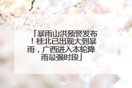 暴雨山洪预警发布！桂北已出现大到暴雨，广西进入本轮降雨最强时段