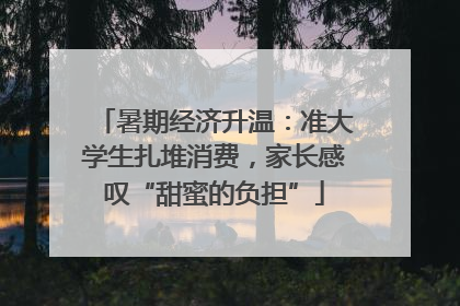 暑期经济升温：准大学生扎堆消费，家长感叹“甜蜜的负担”