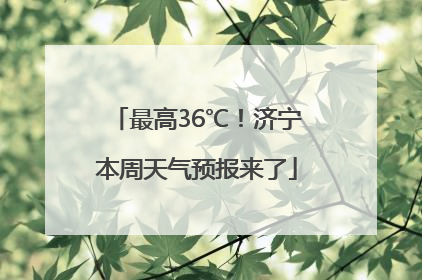 最高36℃！济宁本周天气预报来了