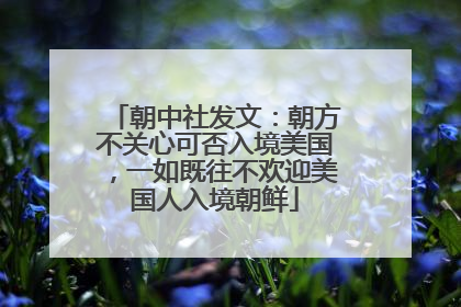 朝中社发文：朝方不关心可否入境美国，一如既往不欢迎美国人入境朝鲜