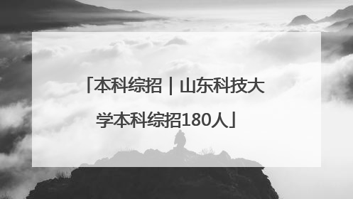 本科综招｜山东科技大学本科综招180人