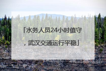 水务人员24小时值守，武汉交通运行平稳
