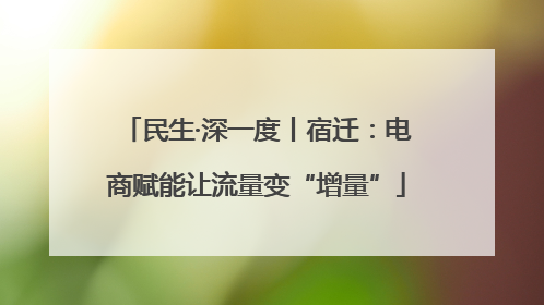 民生·深一度丨宿迁：电商赋能让流量变“增量”