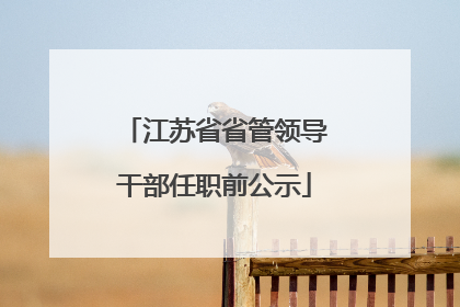 江苏省省管领导干部任职前公示