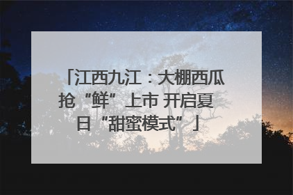 江西九江：大棚西瓜抢“鲜”上市 开启夏日“甜蜜模式”