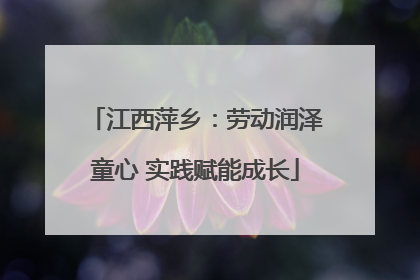 江西萍乡：劳动润泽童心 实践赋能成长
