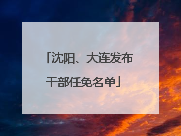 沈阳、大连发布干部任免名单