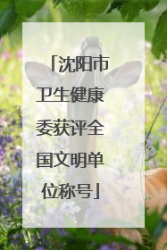 沈阳市卫生健康委获评全国文明单位称号