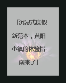 沉浸式度假新范本，黄阳小镇的体验指南来了
