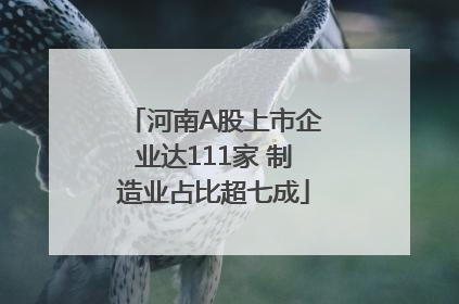 河南A股上市企业达111家 制造业占比超七成