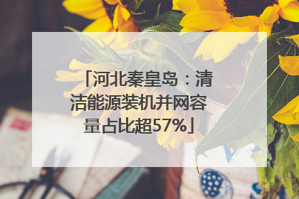 河北秦皇岛：清洁能源装机并网容量占比超57%