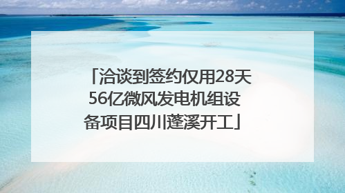洽谈到签约仅用28天 56亿微风发电机组设备项目四川蓬溪开工