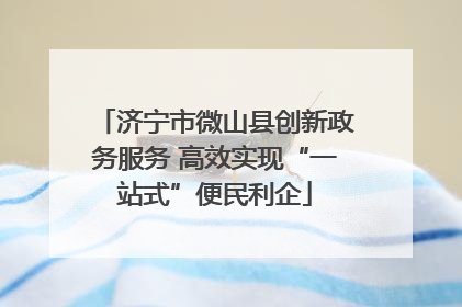 济宁市微山县创新政务服务 高效实现“一站式”便民利企