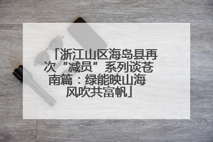 浙江山区海岛县再次“减员”系列谈苍南篇：绿能映山海 风吹共富帆