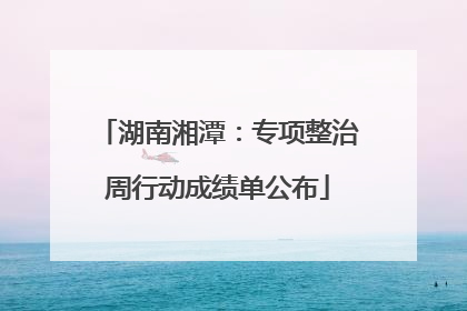 湖南湘潭：专项整治周行动成绩单公布