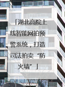 湖北高院上线智能网拍预警系统，打造司法拍卖“防火墙”