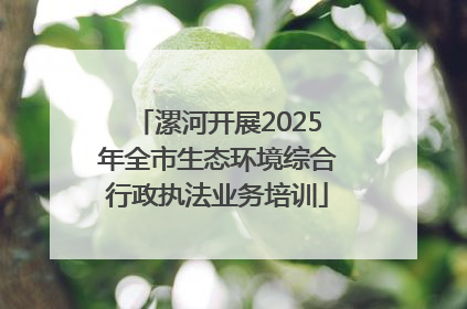 漯河开展2025年全市生态环境综合行政执法业务培训