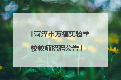 菏泽市万福实验学校教师招聘公告