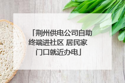 荆州供电公司自助终端进社区 居民家门口就近办电
