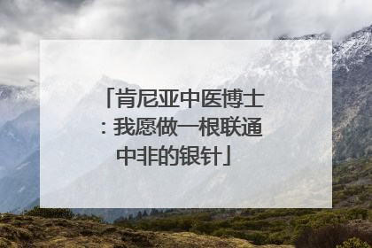 肯尼亚中医博士：我愿做一根联通中非的银针