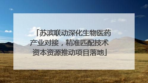 苏滨联动深化生物医药产业对接，精准匹配技术资本资源推动项目落地